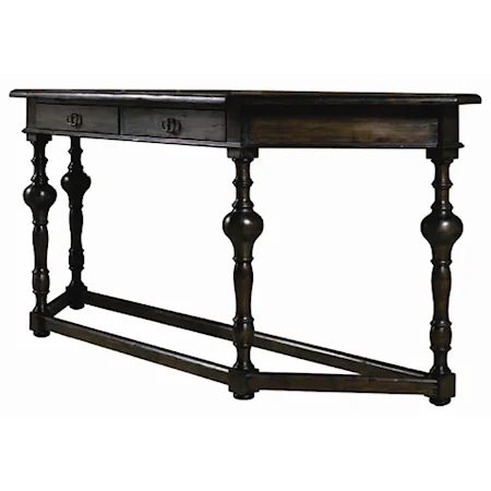 Baroque Console Table with Turned Post Legs